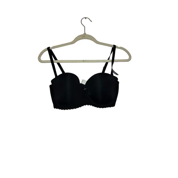 NWT Aerie Real Happy Strapless Underwire Bra Black 34DD - Picture 5 of 7